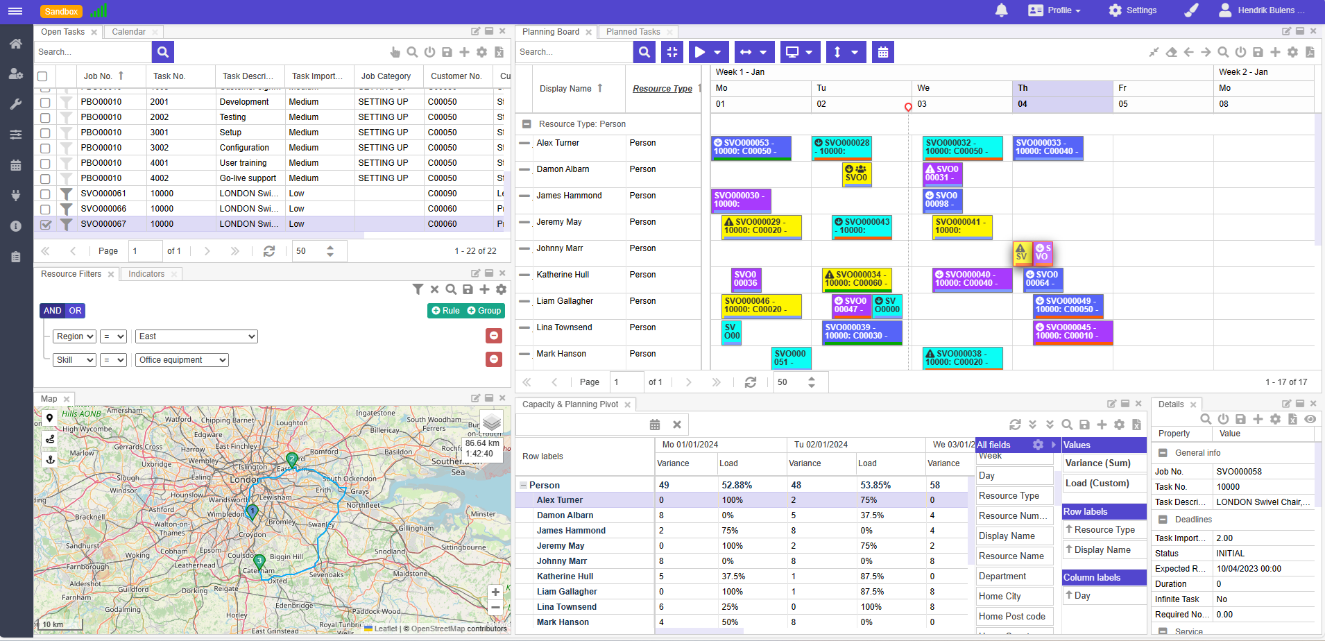 Planning board screenshot